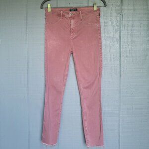 Abercrombie & Fitch Simone High Rise Pink Jeans Legging Ankle. Size 28/6R